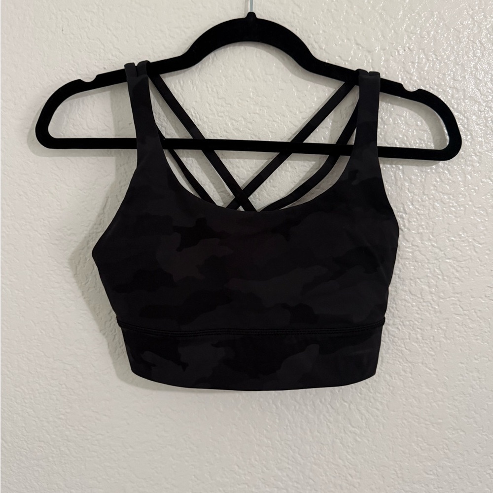 Lululemon Athletica Black Camo Sports Bra
